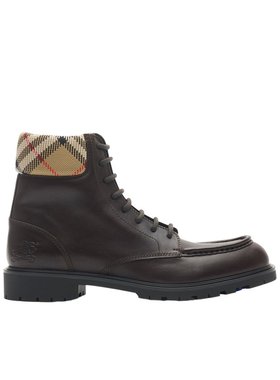 BURBERRY 男士靴子 81155981 AW2025 黑色 皮革 Rogue 战斗靴