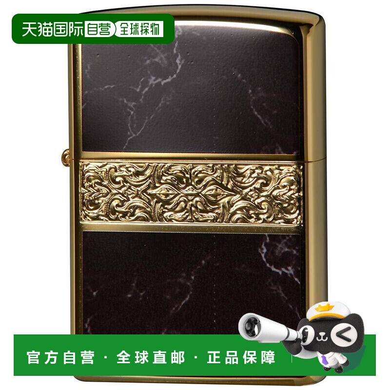 日本直邮Zippo芝宝 打火机 蔓藤花纹双面雕刻 金色 2G-BKM