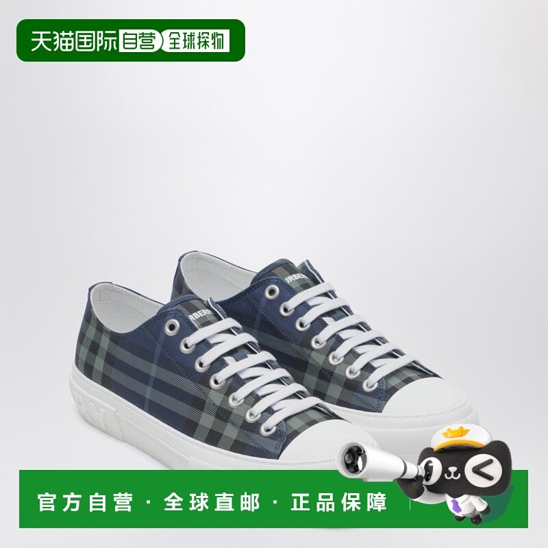 1h可退 香港直邮潮奢 Burberry 巴宝莉 男士 蓝色格纹棉运动鞋 81,运动鞋new,其它运动鞋,淘宝优惠券,粉丝福利购,淘宝优惠卷