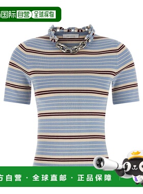 1h可退 香港直邮潮奢 Rabanne 女士 Paco 鏈條條紋T卹 26PMPU016M