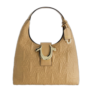 True Religions 绗缝马蹄铁中号流浪包 - 驼色 【美国奥莱】直发