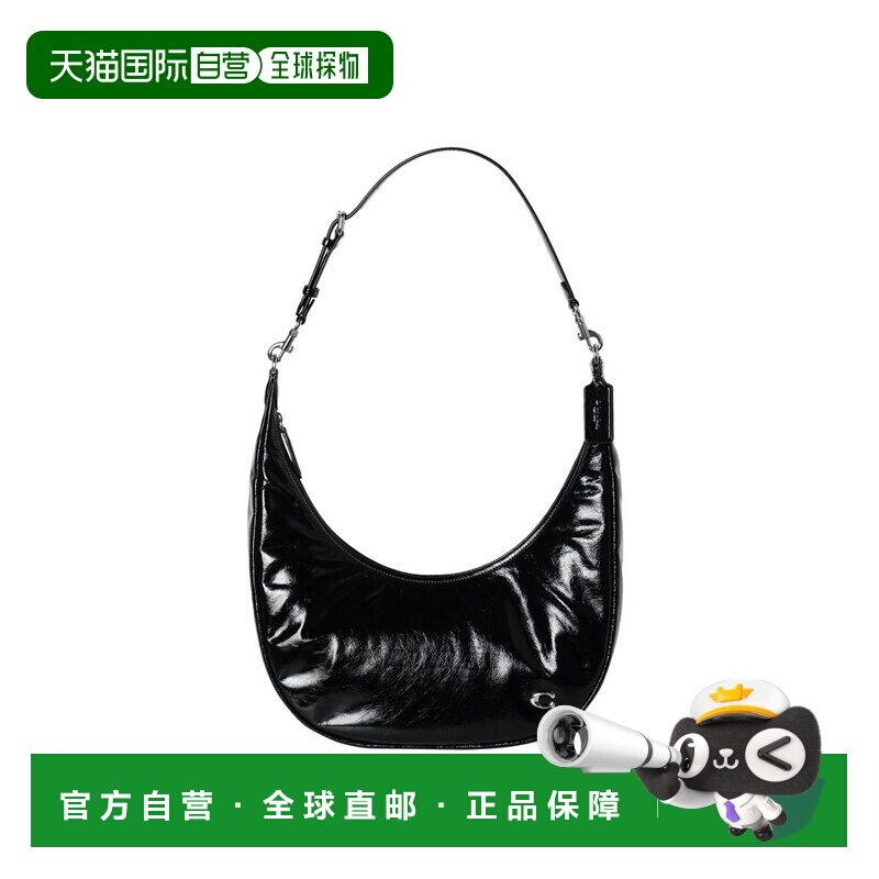 香港直邮COACH 专柜款Juliet 女士品牌LOGO单肩饺子包 CBG23LHBLK