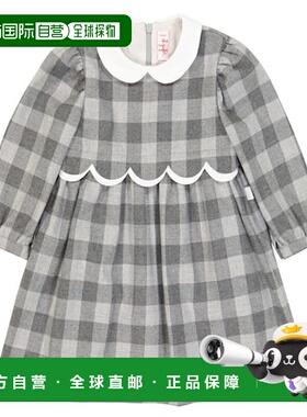1h可退 香港直邮潮奢 il gufo 婴儿 格纹连衣裙童装 grey灰色 舒