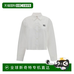 白色 自營 Miu CroppedShirt 美國奧萊直發(fā)