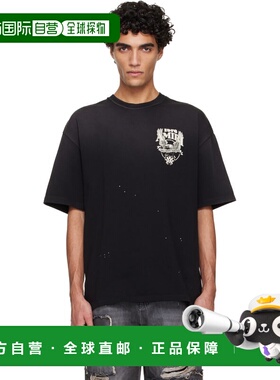 香港直邮AMIRI 男士 黑色 Eagle Oversized T 恤 AMTOJR1024