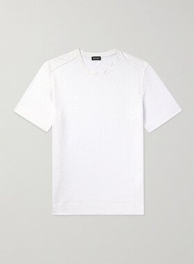 潮奢 Zegna 杰尼亚 男士 亚麻针织T恤 RUD376A7D783