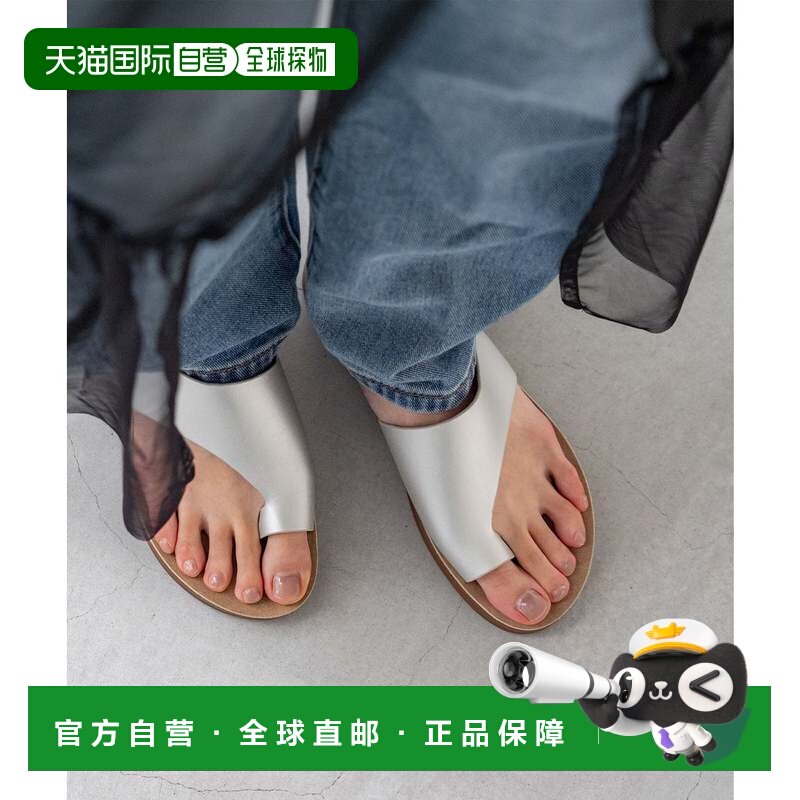 日本直邮凉鞋 银色 PU材质 平底搭扣