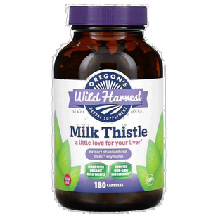 香港直邮Oregons Wild Harvest,奶蓟草胶囊，180粒水飞蓟肝脏