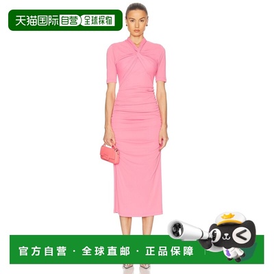 1h可退 香港直邮CAROLINA HERRERA 女士 扭曲领中长连衣裙 S2515N