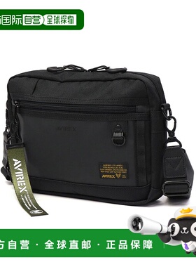 日本直邮AVIREX 限定款男士斜挎肩包 轻便小型 A5尺寸横款 黑色 S