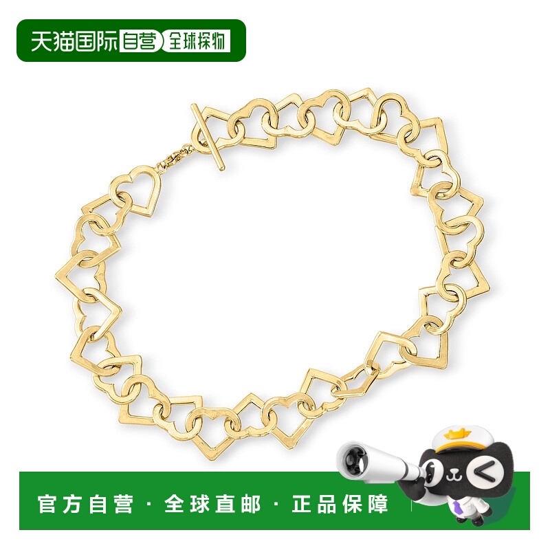自营Ross-Simons 14kt 黄金心形链环手链 - 8 英寸 【美国奥莱】