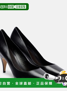 1h可退 香港直邮潮奢 The Row 女士 Liisa 皮质浅口鞋 black黑色