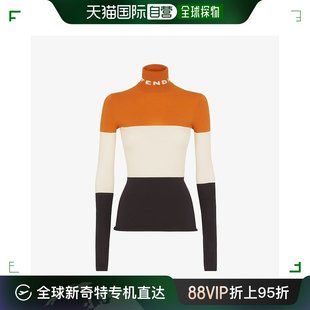 女士 香港直邮潮奢 芬迪 FZXB25ARV1 Fendi 毛衣拼色Lycra®毛衣