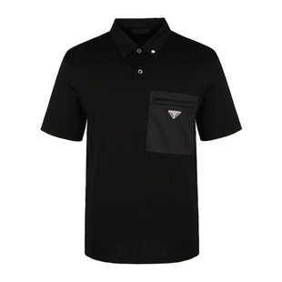 POLO衫 UJN675 男士 1W3I F0124 海军蓝色棉质短袖 PRADA