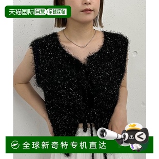 羽毛感亮片针织背心 1h可退 短款 日本直邮archives V领设计 女士