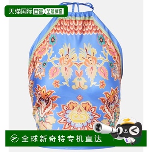 香港直邮Etro 女士 1h可退 艾特罗 舒 挂脖印花真丝上衣 blue蓝色