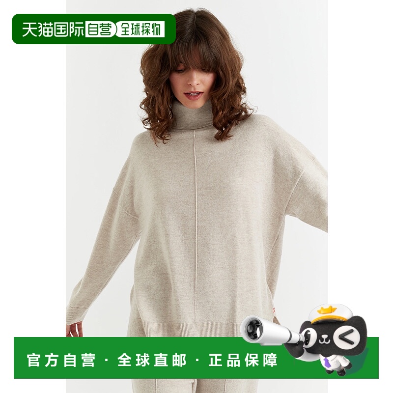 自营 chinti & parker浅燕麦羊毛羊绒卷领毛衣-米色 美国奥莱直发