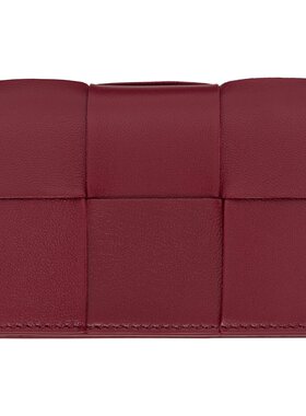 bottegaveneta葆蝶家女士红色卡包时尚潮流经典百搭