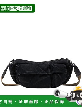 香港直邮DIESEL 男士腰包 X10220P4485T8013 SS2025 黑色 水洗牛