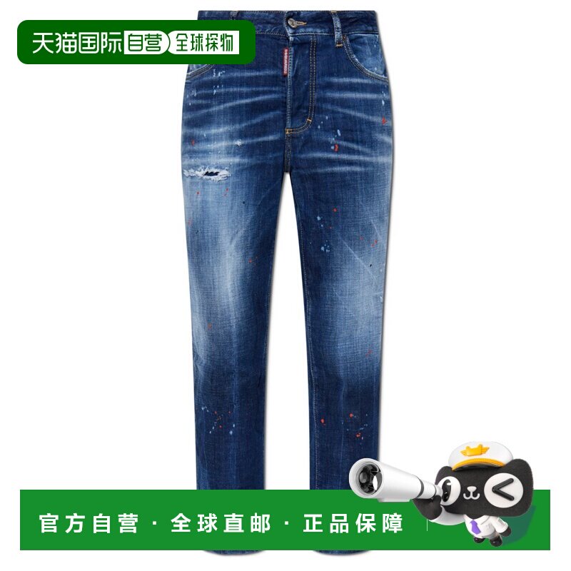 1h可退 香港直邮Dsquared2 二次方 女士 腰带袢牛仔裤 S75LB1062S