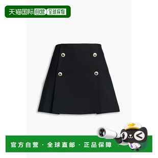 香港直邮Sandro 女士 褶裥斜纹布迷你半身裙 SFPJU01366NOIR