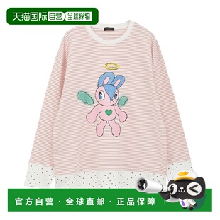 1h可退 日本直邮Candy Stripper男女同款宽松条纹波点拼接T恤天使