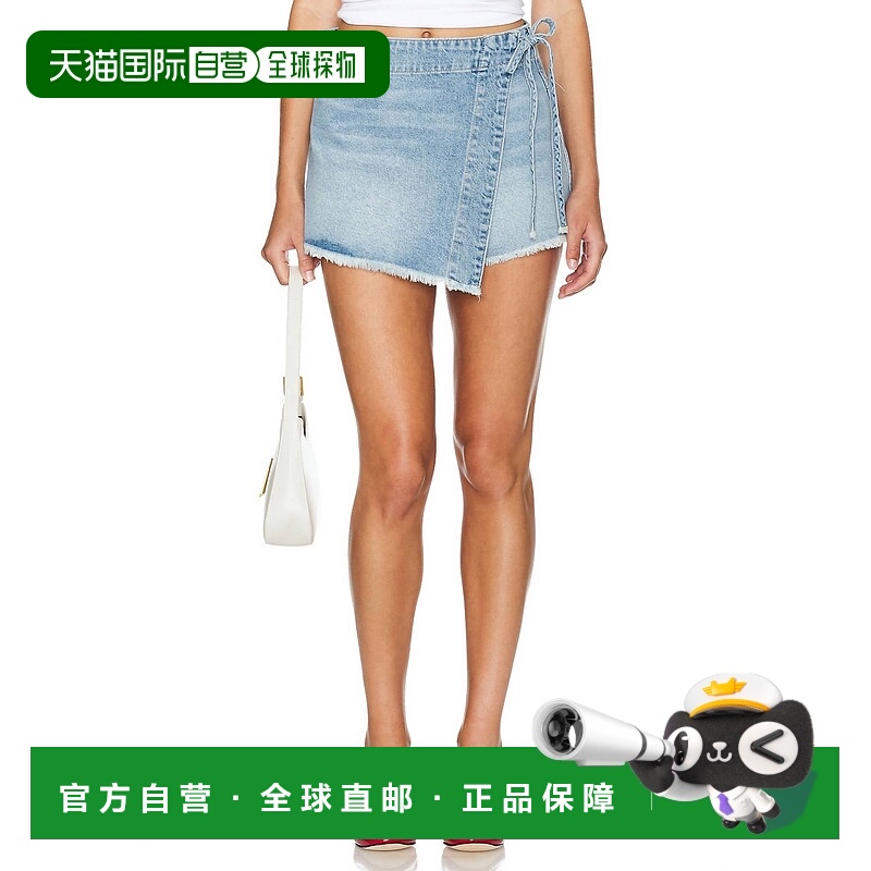自营free peopleEmmy Denim Skort In Light Blue Wash - light b