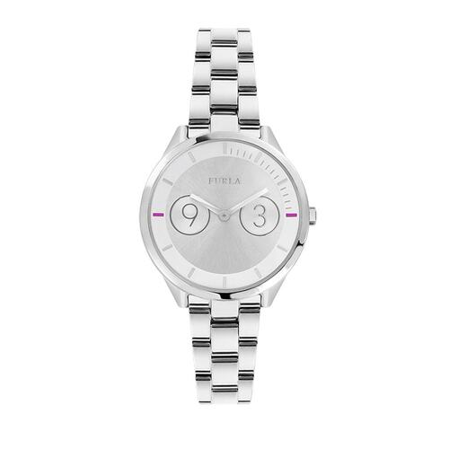 【美国奥莱】直发 Furla/芙拉 Metropolis 银色表盘不锈钢腕表女