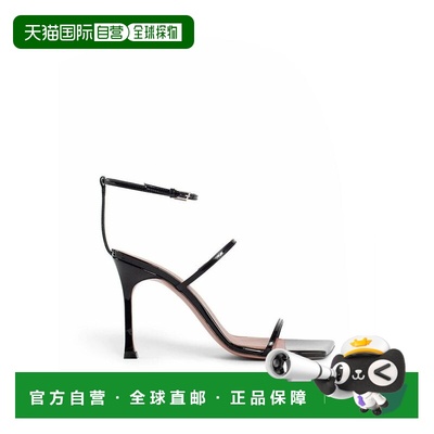 自营Amina Muaddi Calfskin Stiletto Heel Women's Sandals - bl