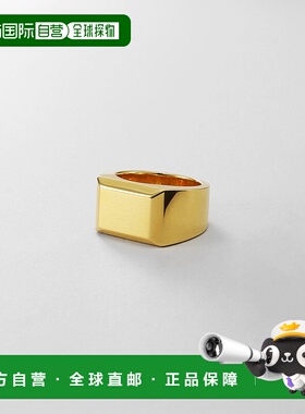 1h可退 日本直邮COCOSHNIK 女士 宽版桶形切割仿金涂层银标戒 767