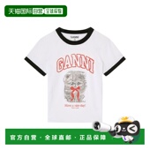 香港直邮GANNI KITTY 甘尼 1h可退 女士 MARGOT 有机棉T恤 A10500
