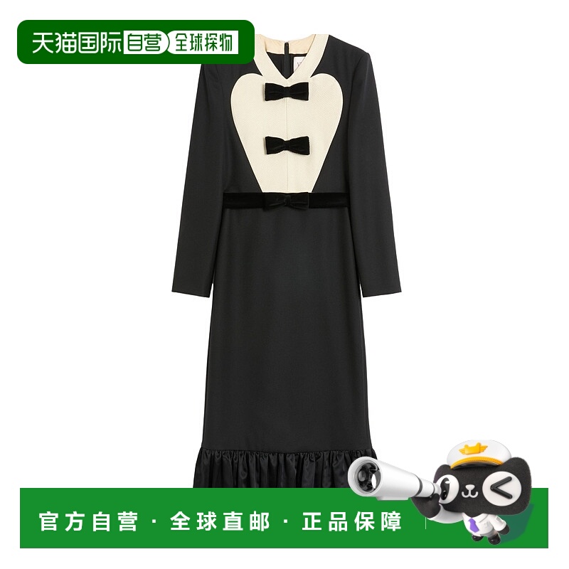 香港直邮Valentino 长袖连衣裙 BVADH08VB华伦天奴真丝