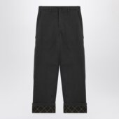 子 Burberry 80975571 lapels 黑色格纹图案裤 巴宝莉 男士