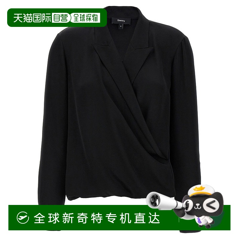 自营 theory“Pk标签包裹”女式衬衫-黑色 【美国奥莱】直发