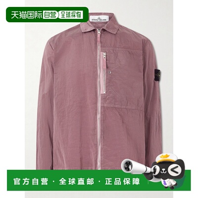 香港直邮潮奢 Stone Island 石头岛 男士 Logo-Appliqued Crinkle