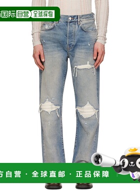 1h可退 香港直邮AMIRI 男士 蓝色 Suede Straight MX1 牛仔裤 AMD