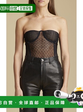 1h可退 香港直邮KHAITE 女士 Lori 抹胸针织紧身胸衣 black黑色