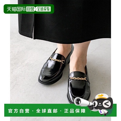 日本直邮Menue 方形鞋头链条图案乐福鞋 [ME8623BW02927]皮鞋单鞋