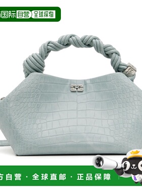 1h可退 香港直邮潮奢 GANNI 甘尼 女士 蓝色小号 Bou 手提包 B210