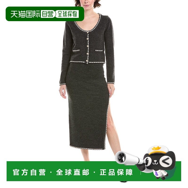 自营Heartloom 2pc Mya Sweater & Skirt Set - black 美国奥莱直