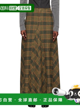 1h可退 香港直邮Our Legacy 女士 绿色 Rebel 半身裙 W4254RV格纹