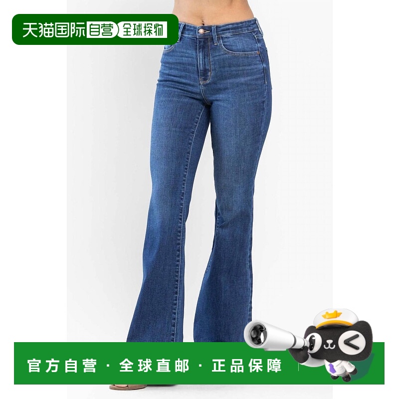 自营judy blueWomen's High Waisted Wide Hem Flare Jean In Blu