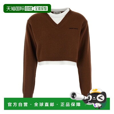 香港直邮Miu Miu 长袖短款毛衣 MMLB76174KSOOO针织