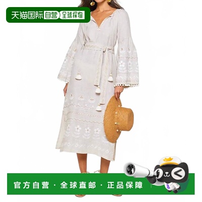 自营bella tuAdele Caftan Dress In Almond - almond 美国奥莱直