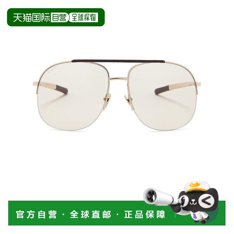 1h可退 香港直邮Gucci 古驰 女士 飞行员太阳眼镜 GG2165S