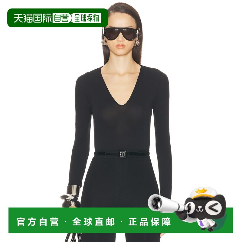 香港直邮Wolford 女士 V领连体衣 79291 BLACK 黑【付后1h可退】