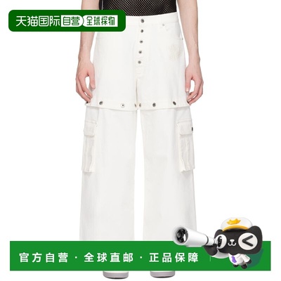 1h可退 香港直邮off-white 男士 白色 90's Logo 工装裤 OMYA183S