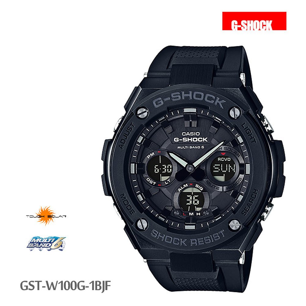 日本直邮CASIO卡西欧G-SHOCK男士太阳能手表GST-W100G-1BJF