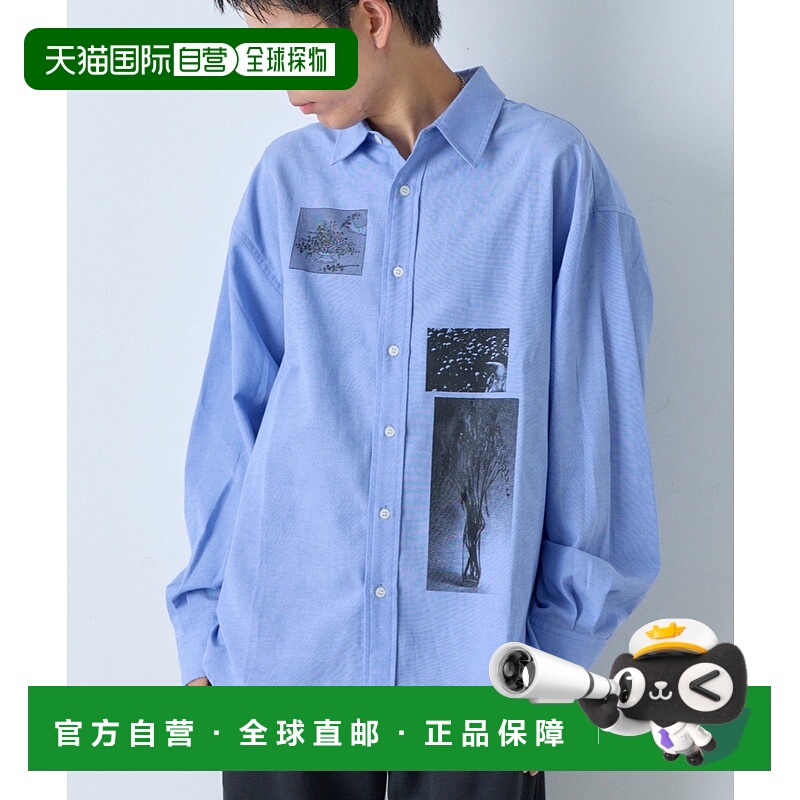 1h可退 日本直邮WHIMSIC 男女同款 全棉熔融午后图案印花衬衫 KAW
