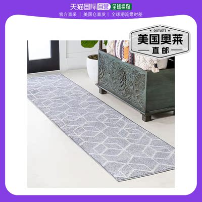 jonathan y翻滚积木现代几何区域地毯 - 浅灰色/白色 【美国奥莱